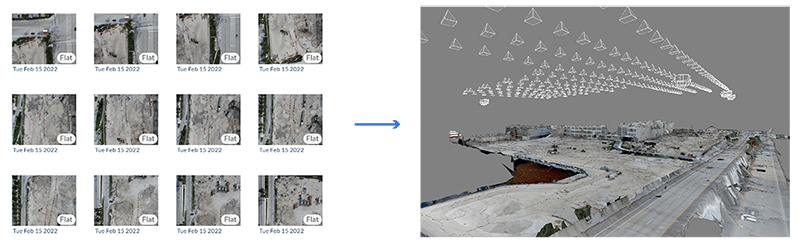 transformation of drone capture into 3d point cloud